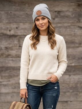 Tracked Out Adventures Grey Knit Beanie